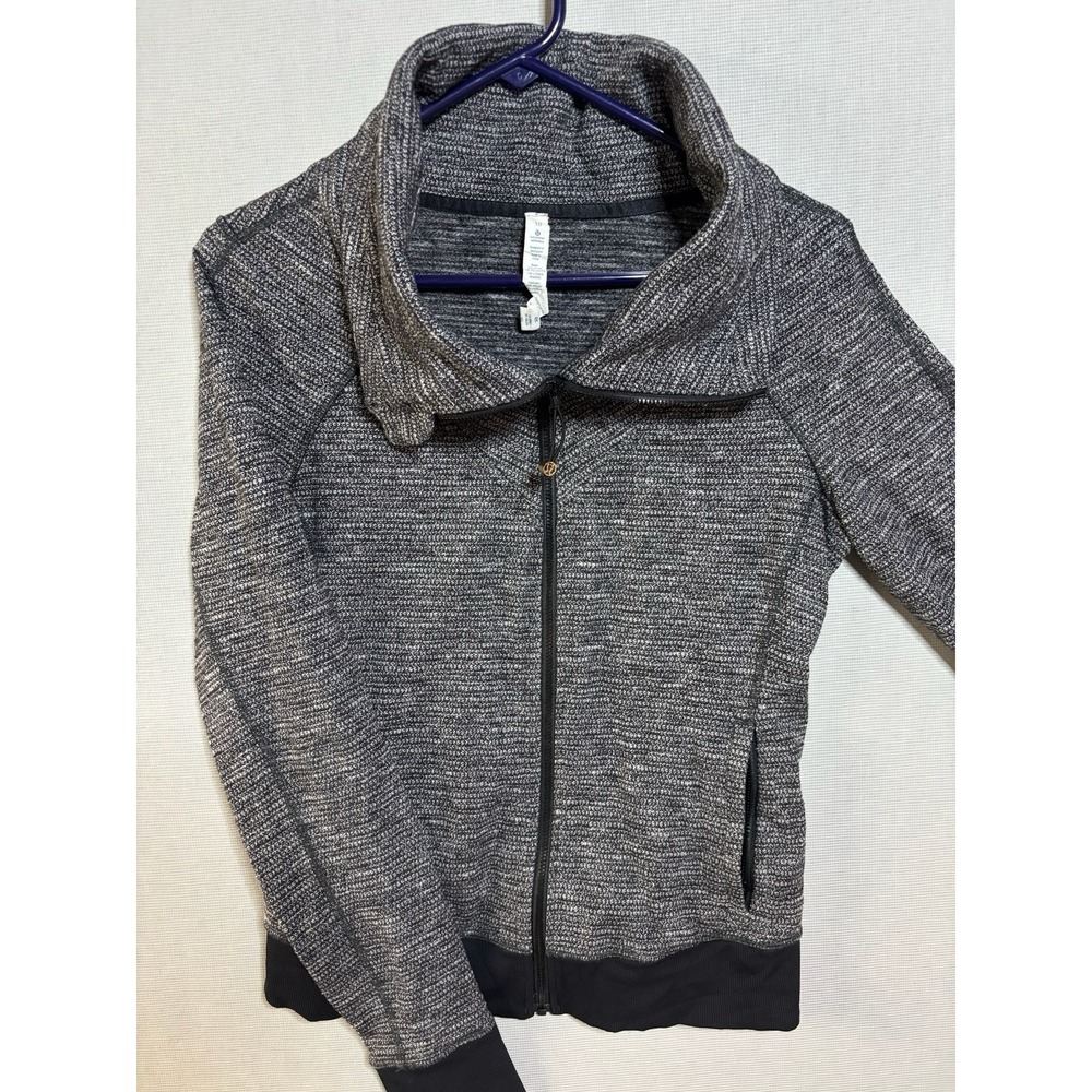 Lululemon Be Present Coco Pique Black Jacket Full Zip Women's Size 10 W4G08S
